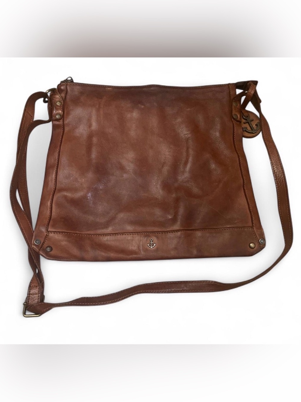 Leather Crossbody Shoulder Bag Brown Luxury Adjustable Purse Cowhide Harbour2nd - Picture 3 of 8